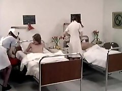 Hardcore foursome in the hospital with nurses