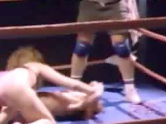 Catfight chicks fucks one dude right in the ring