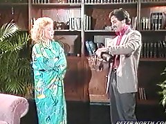Nina Hartley fucks some dude and gets cum on her loin